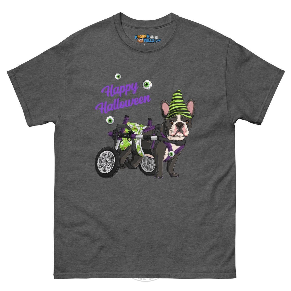 Happy Halloween Ghost Bulldog & Frenchie Tee | Wheelchair
