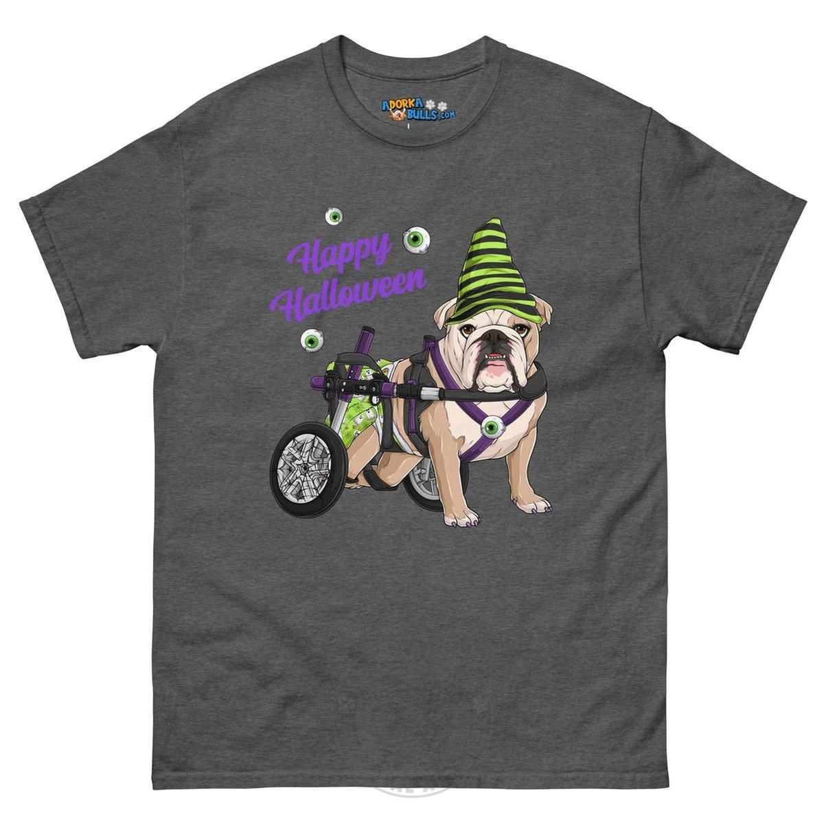 Happy Halloween Ghost Bulldog & Frenchie Tee | Wheelchair