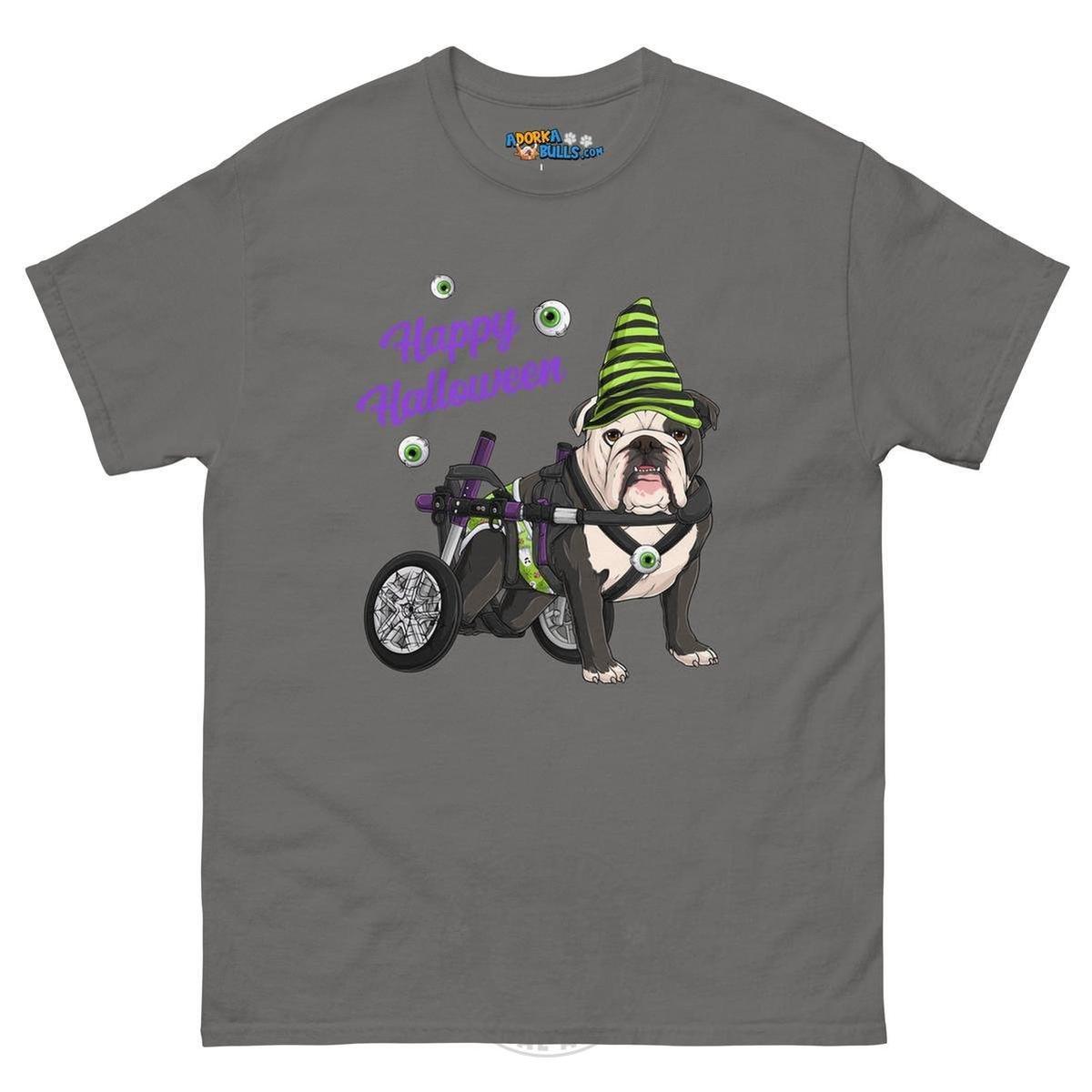 Happy Halloween Ghost Bulldog & Frenchie Tee | Wheelchair