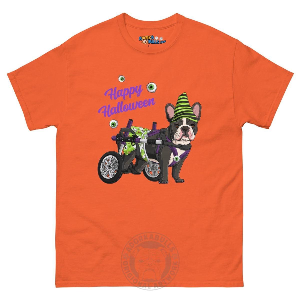 Happy Halloween Ghost Bulldog & Frenchie Tee | Wheelchair