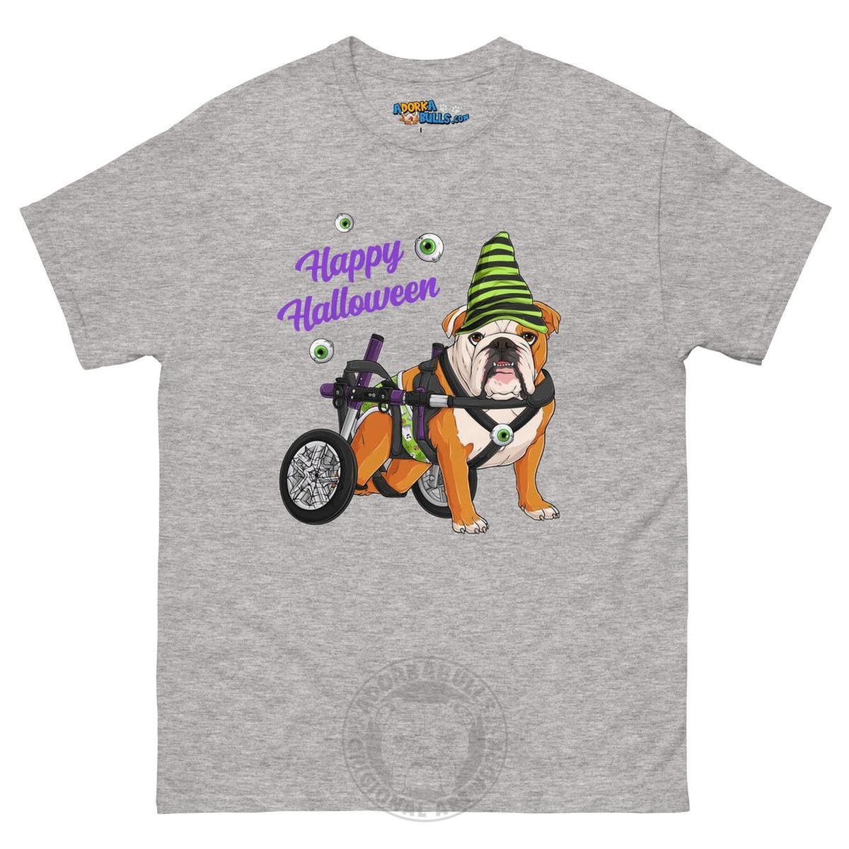 Happy Halloween Ghost Bulldog & Frenchie Tee | Wheelchair