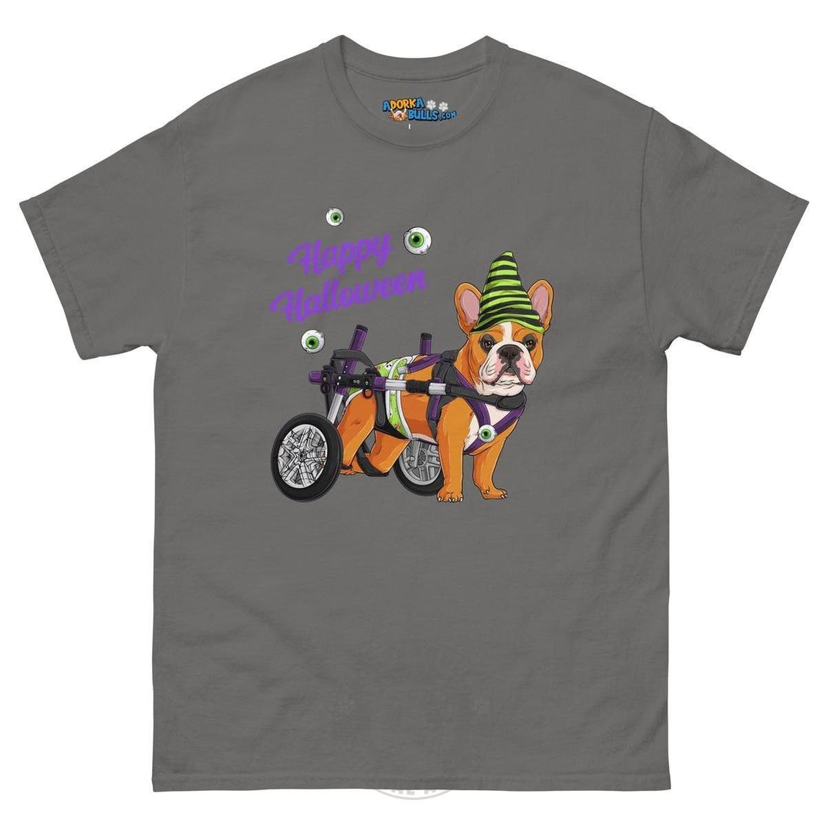 Happy Halloween Ghost Bulldog & Frenchie Tee | Wheelchair