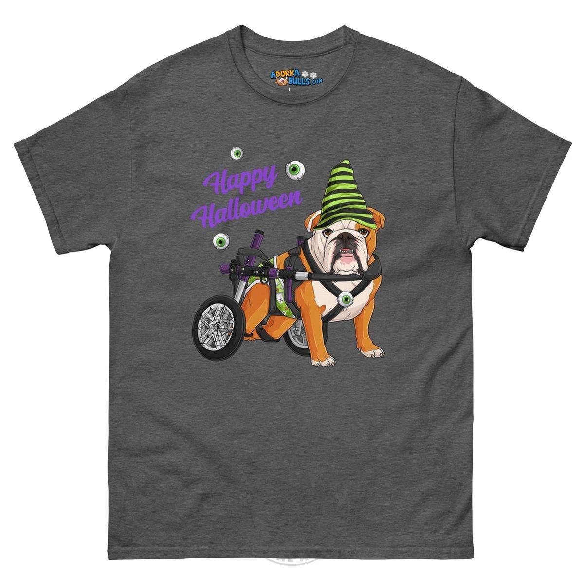 Happy Halloween Ghost Bulldog & Frenchie Tee | Wheelchair