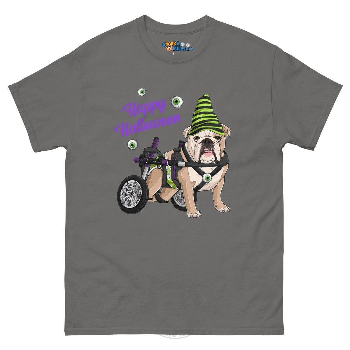 Happy Halloween Ghost Bulldog & Frenchie Tee | Wheelchair
