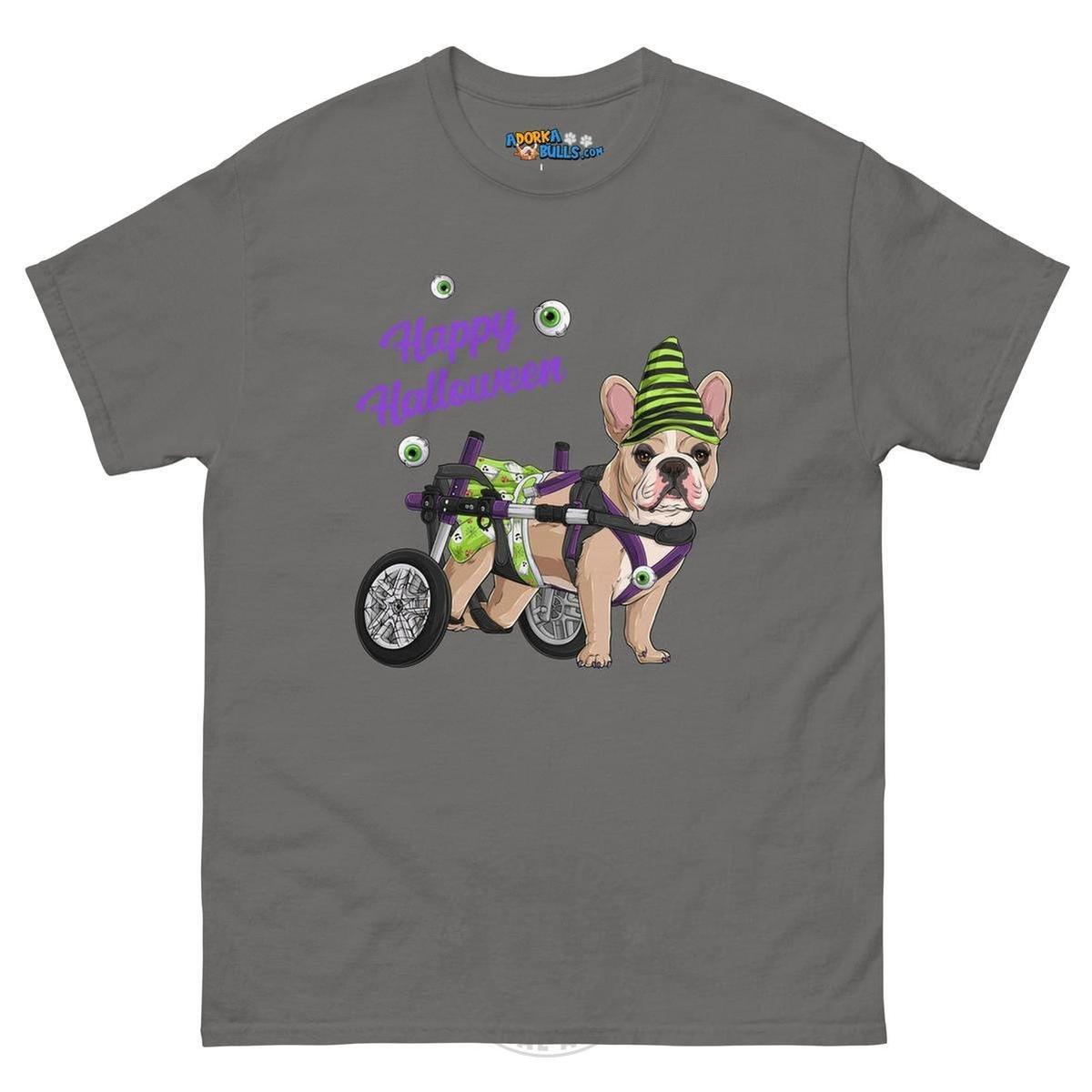 Happy Halloween Ghost Bulldog & Frenchie Tee | Wheelchair