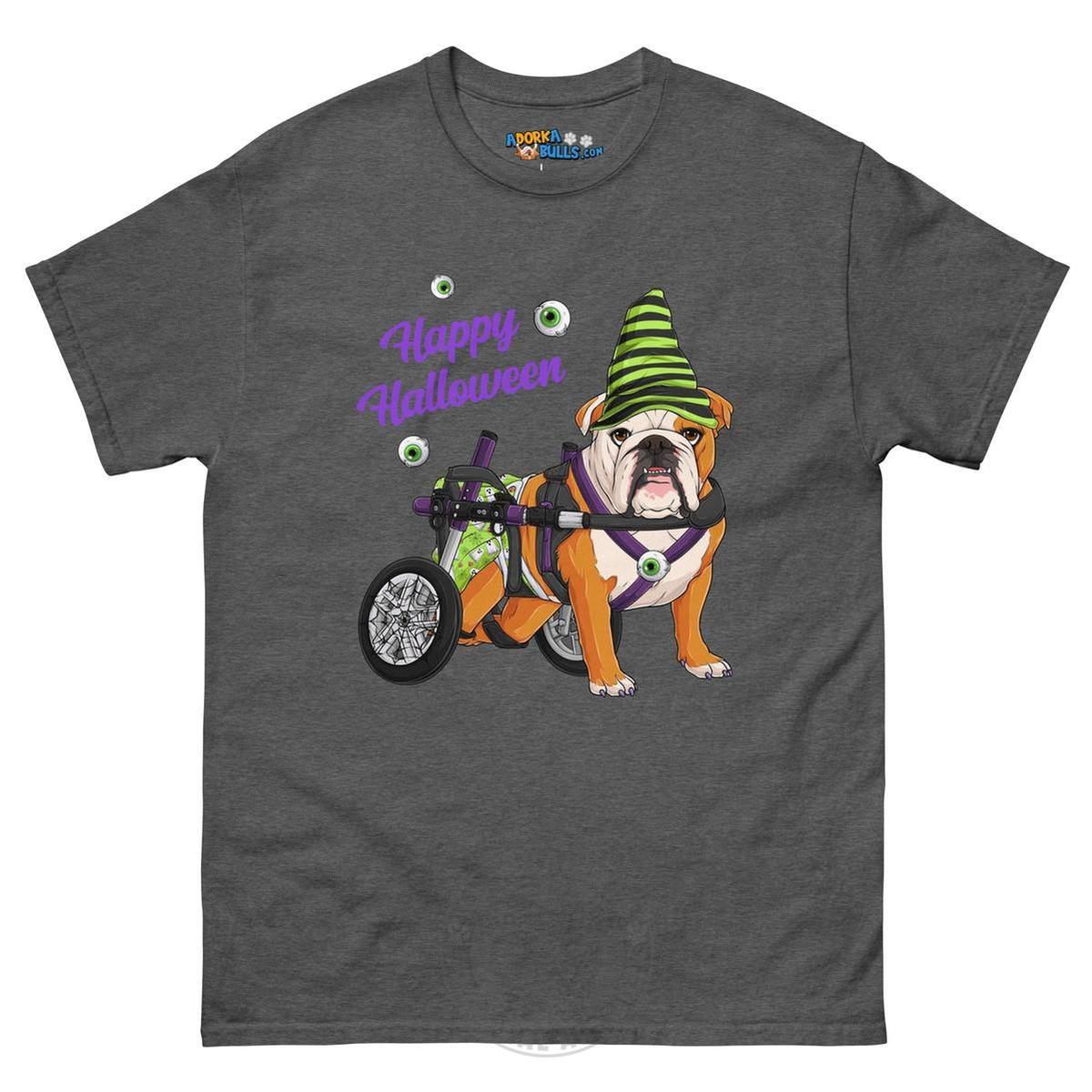 Happy Halloween Ghost Bulldog & Frenchie Tee | Wheelchair