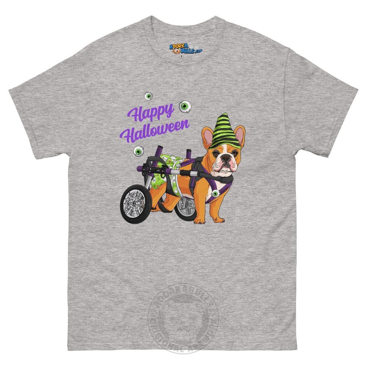 Happy Halloween Ghost Bulldog & Frenchie Tee | Wheelchair