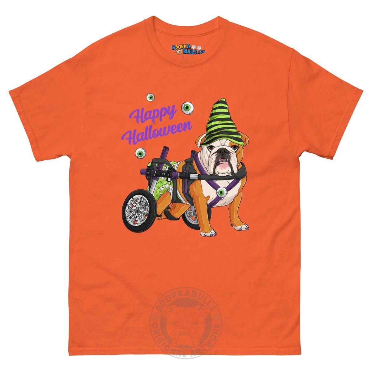 Happy Halloween Ghost Bulldog & Frenchie Tee | Wheelchair