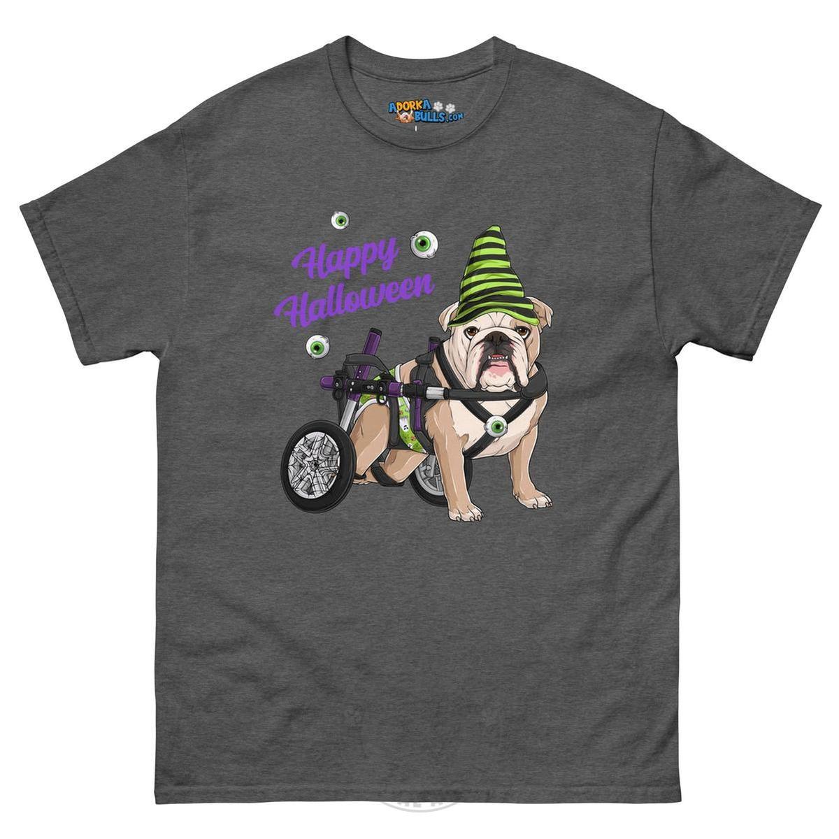 Happy Halloween Ghost Bulldog & Frenchie Tee | Wheelchair
