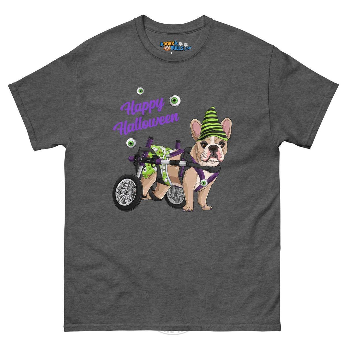 Happy Halloween Ghost Bulldog & Frenchie Tee | Wheelchair