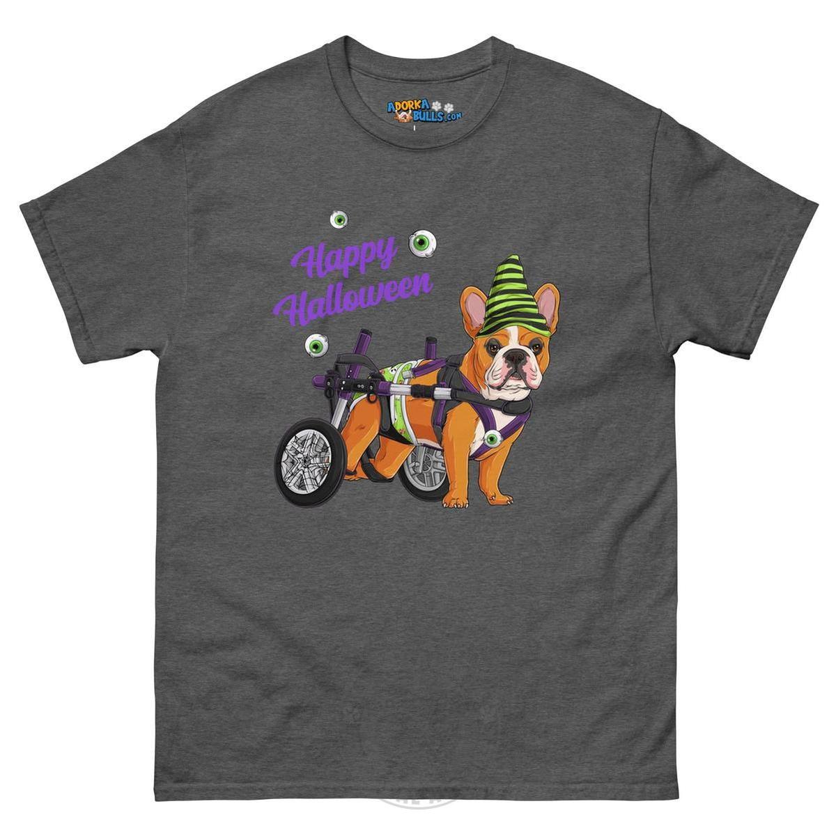 Happy Halloween Ghost Bulldog & Frenchie Tee | Wheelchair