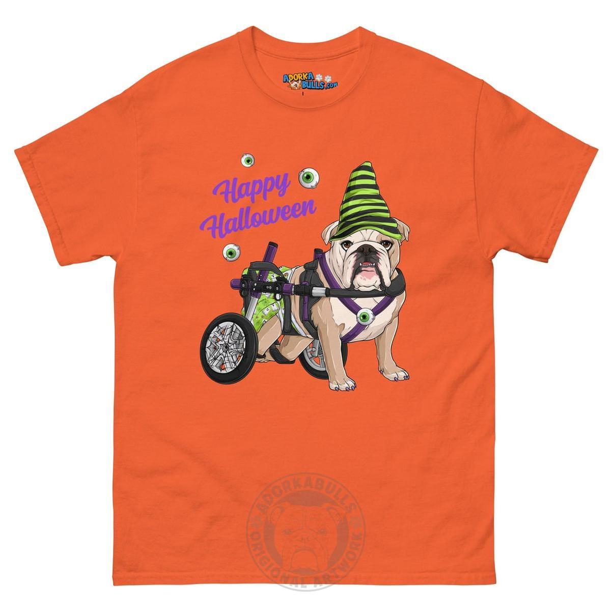 Happy Halloween Ghost Bulldog & Frenchie Tee | Wheelchair