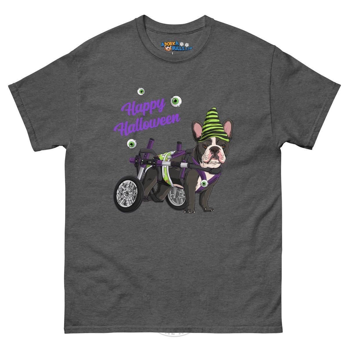 Happy Halloween Ghost Bulldog & Frenchie Tee | Wheelchair