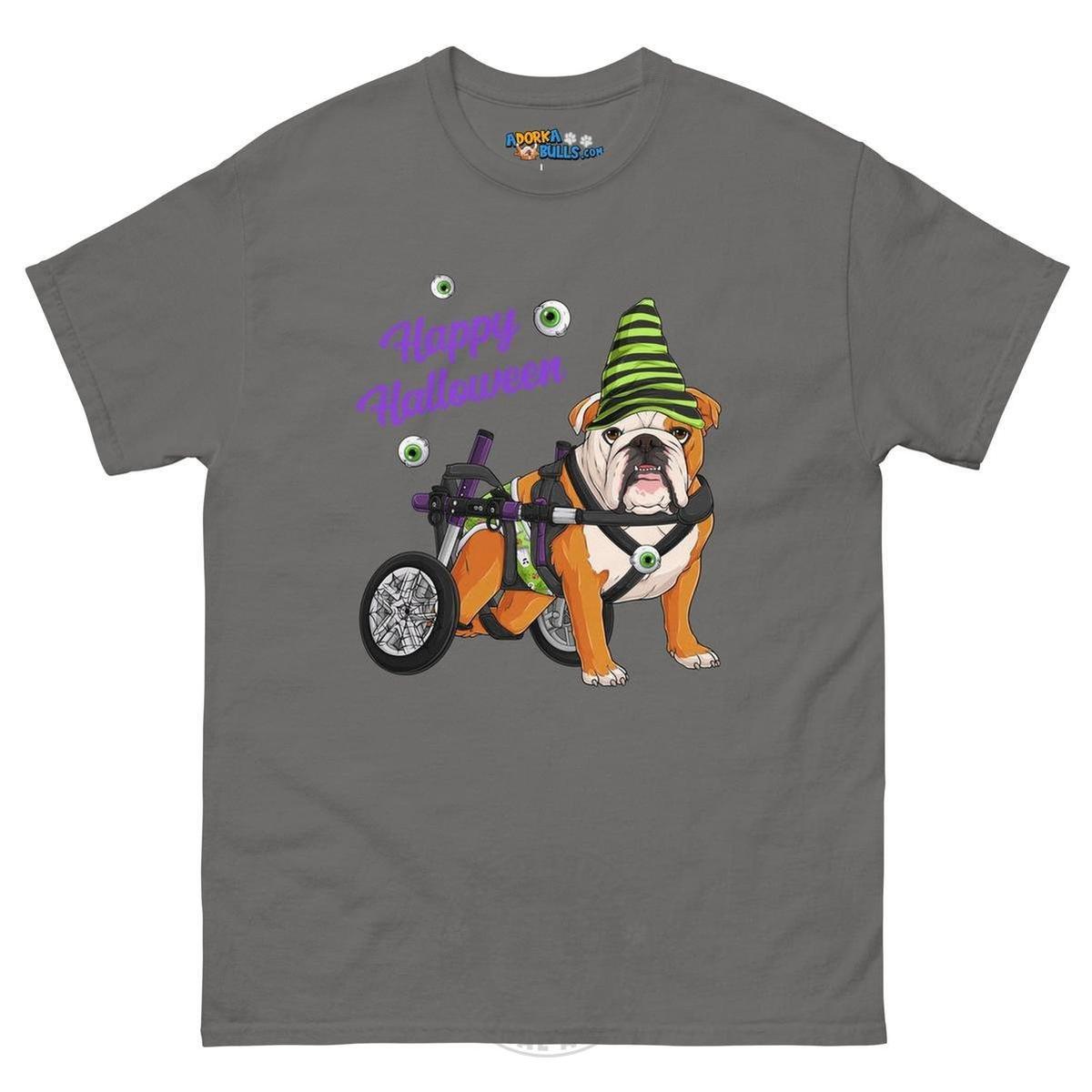 Happy Halloween Ghost Bulldog & Frenchie Tee | Wheelchair