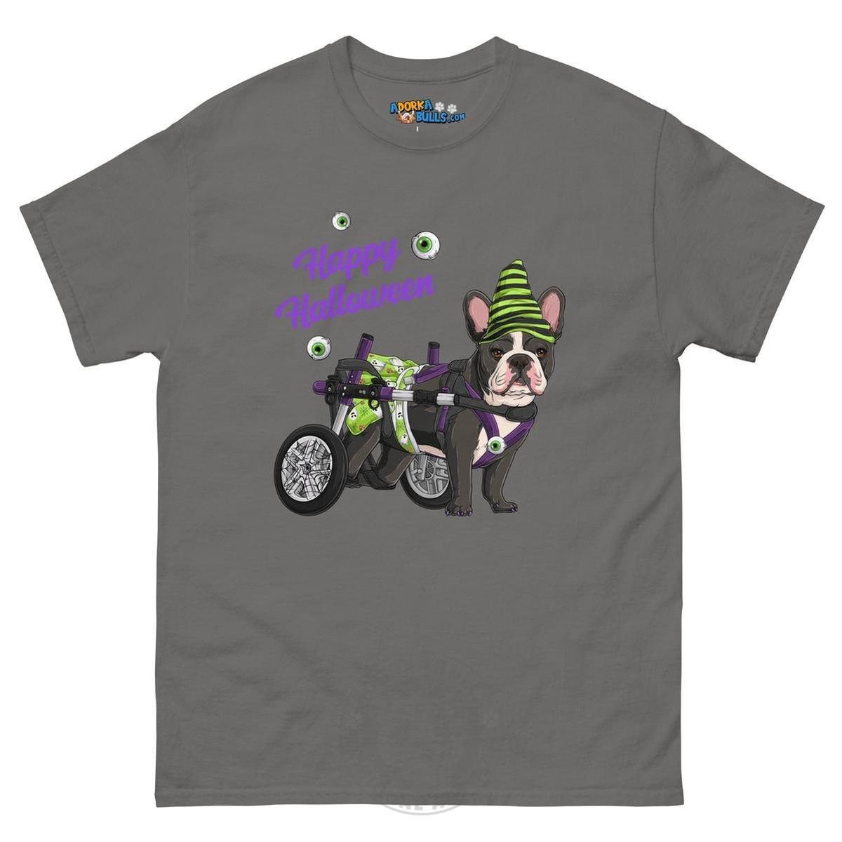 Happy Halloween Ghost Bulldog & Frenchie Tee | Wheelchair