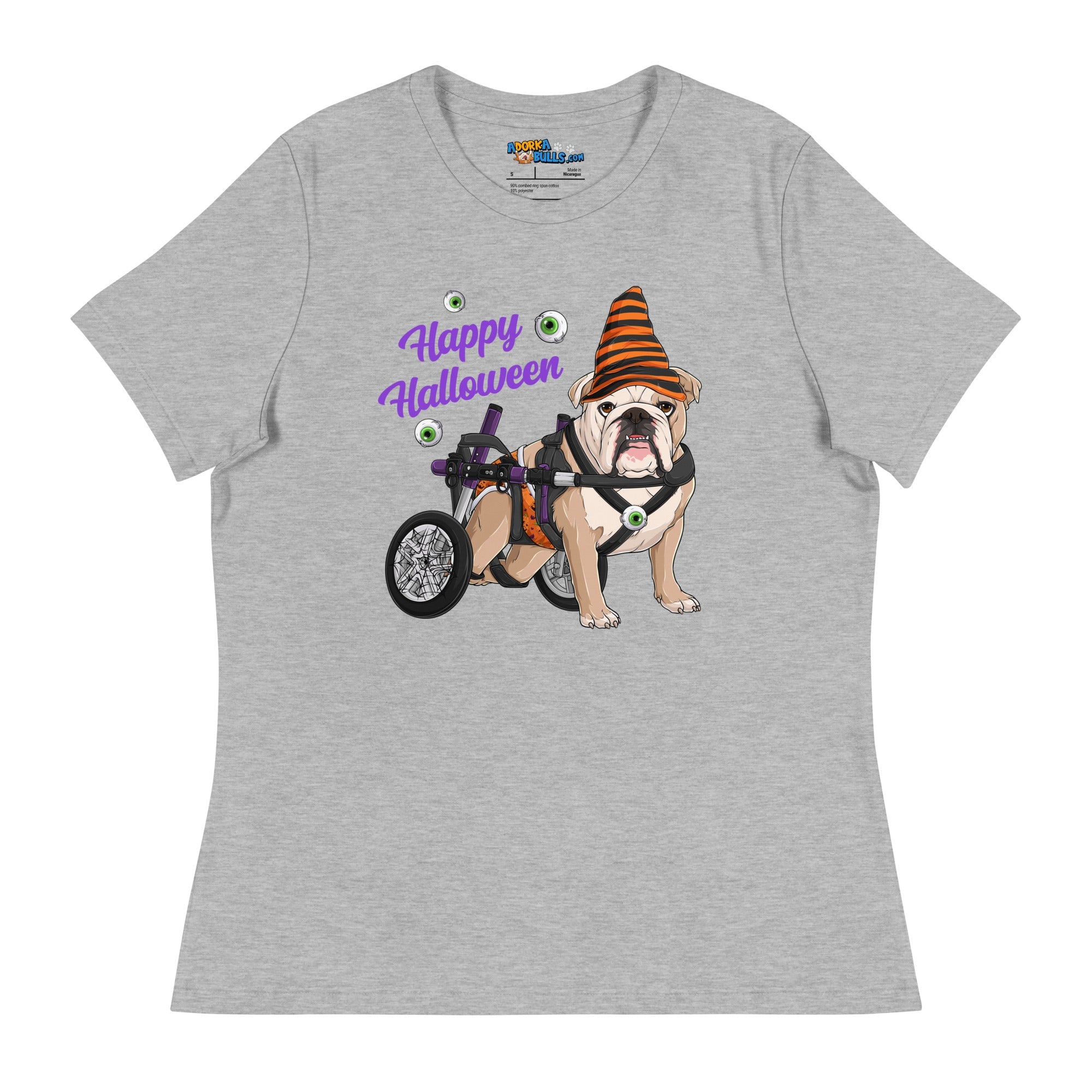 "Happy Halloween" Male English Bulldog Pumpkin Women&