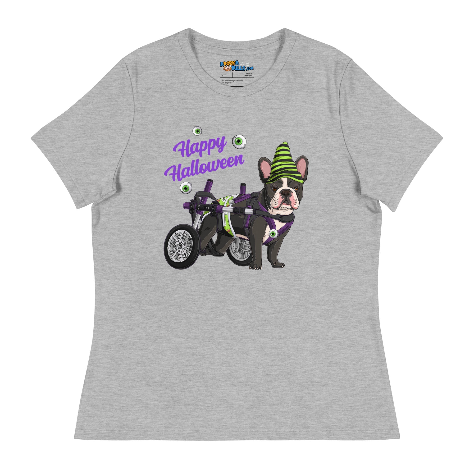 "Happy Halloween" Male Frenchie Ghost Women&