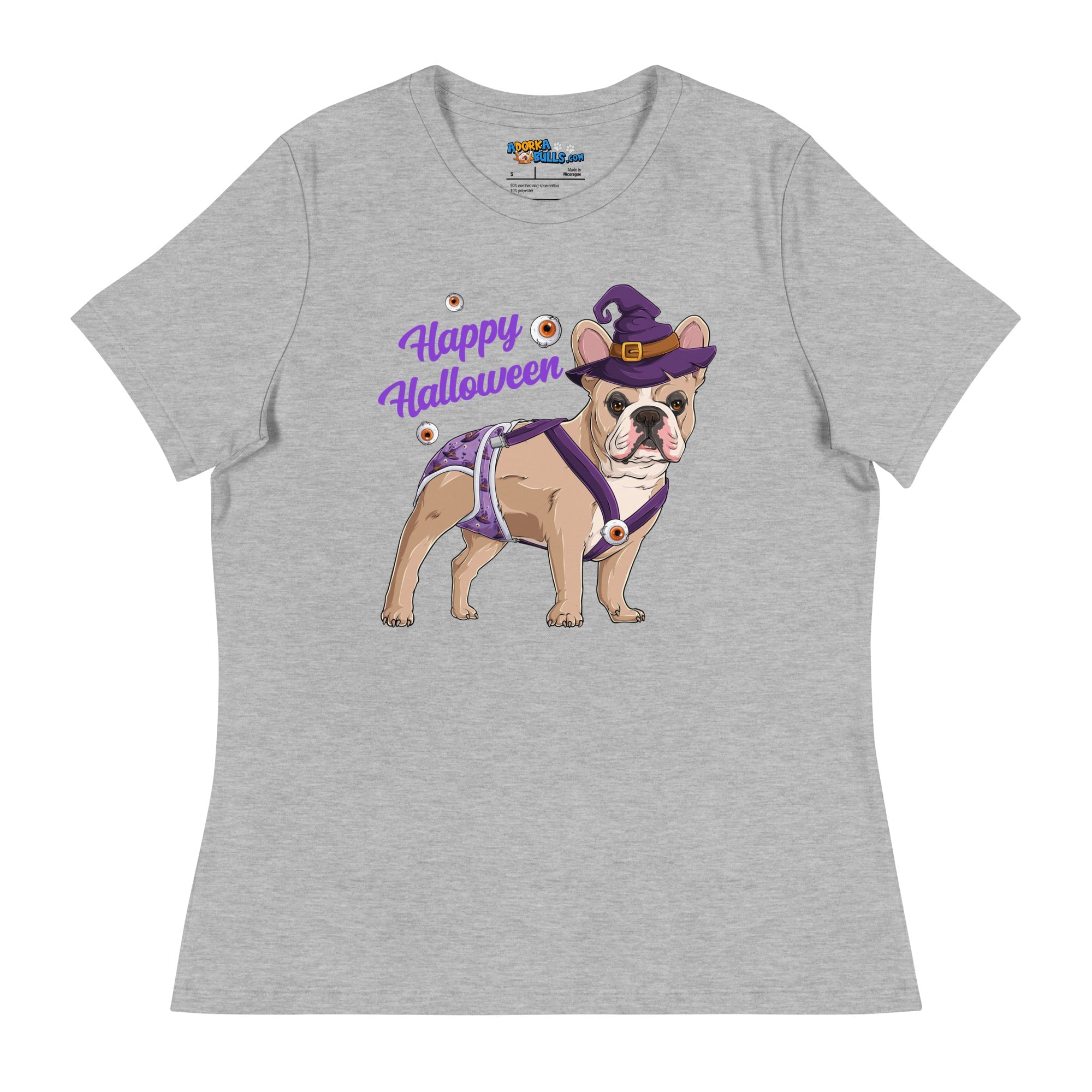 "Happy Halloween" Male Frenchie Witch Women&