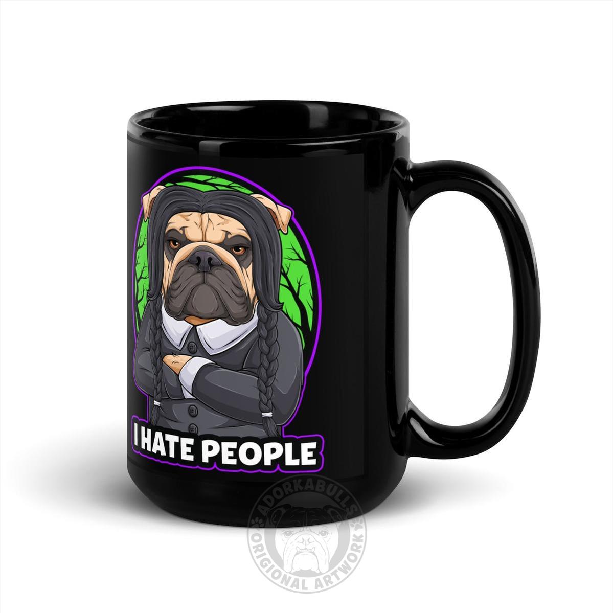 "I Hate People" Bulldog Halloween Mug