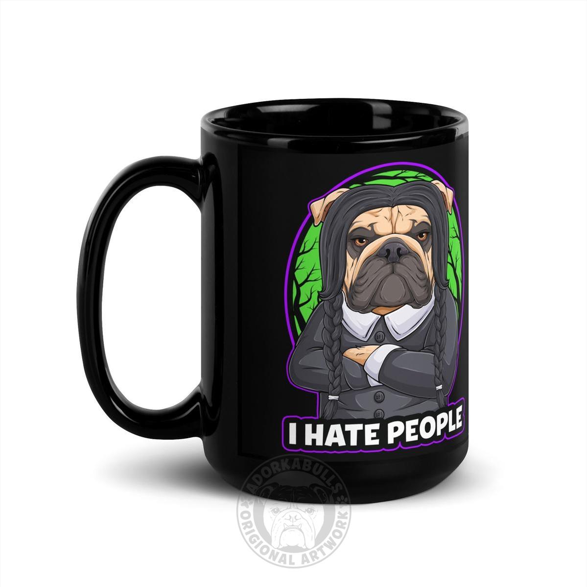 "I Hate People" Bulldog Halloween Mug