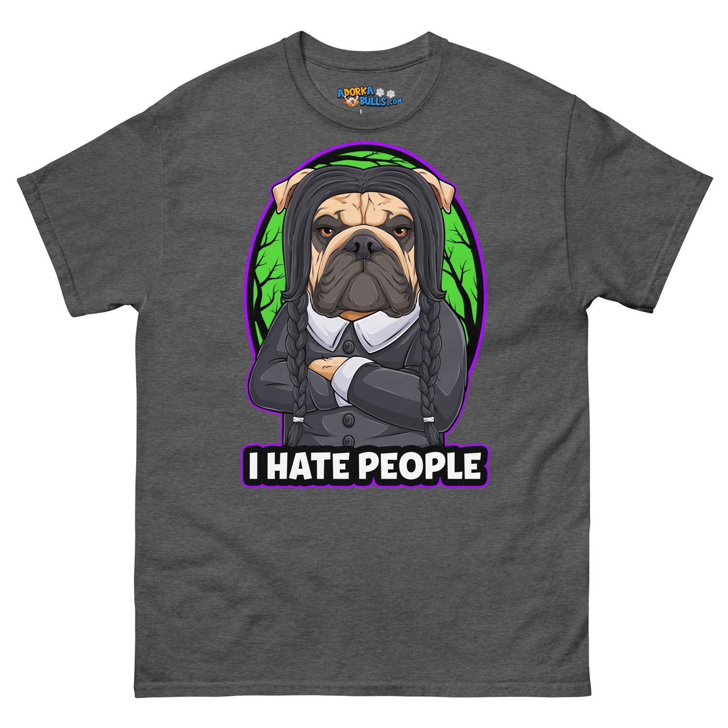 "I Hate People" Halloween Bulldog Unisex T-Shirt