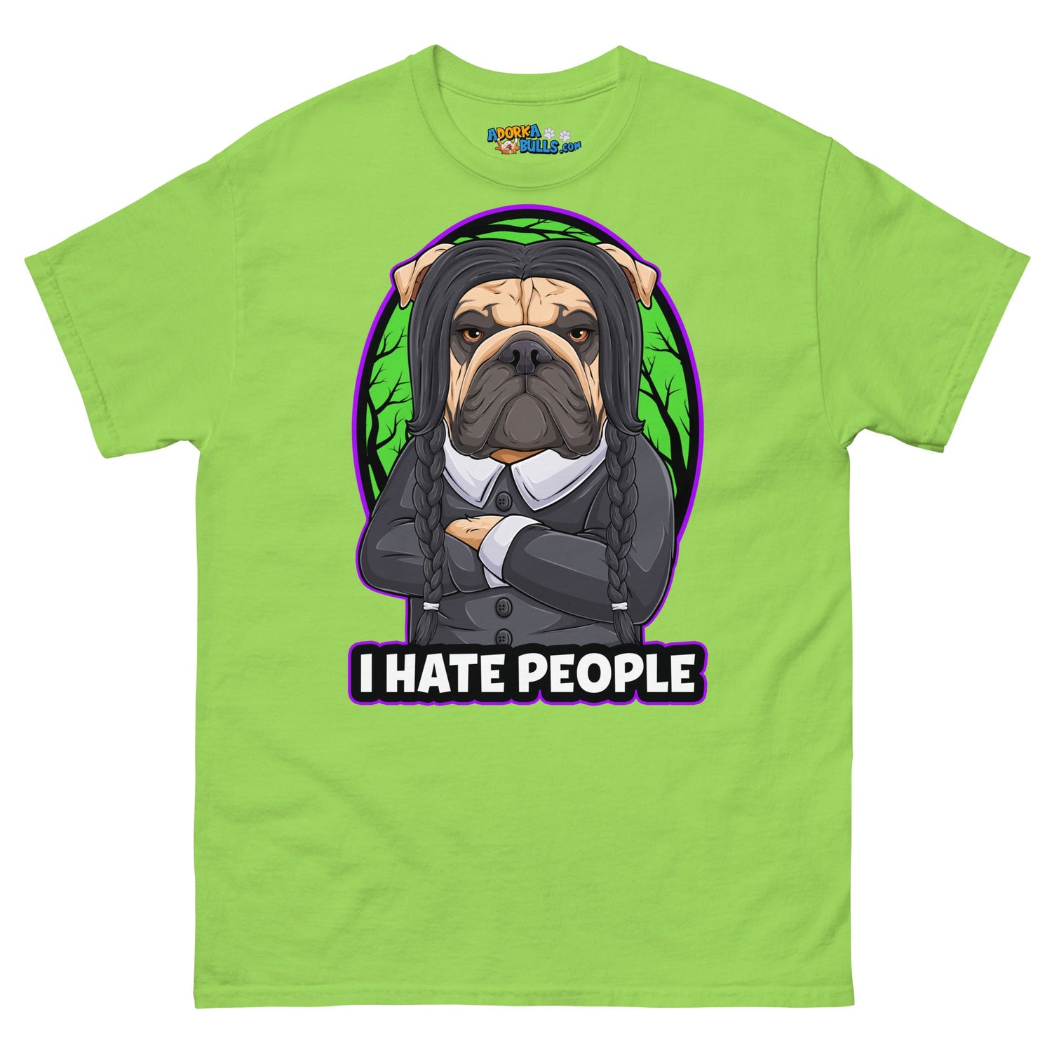 "I Hate People" Halloween Bulldog Unisex T-Shirt