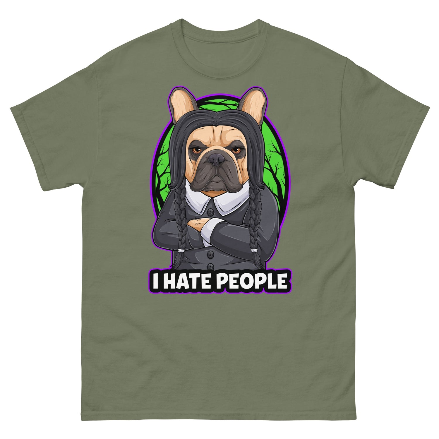 "I Hate People" Halloween Frenchie Unisex T-Shirt