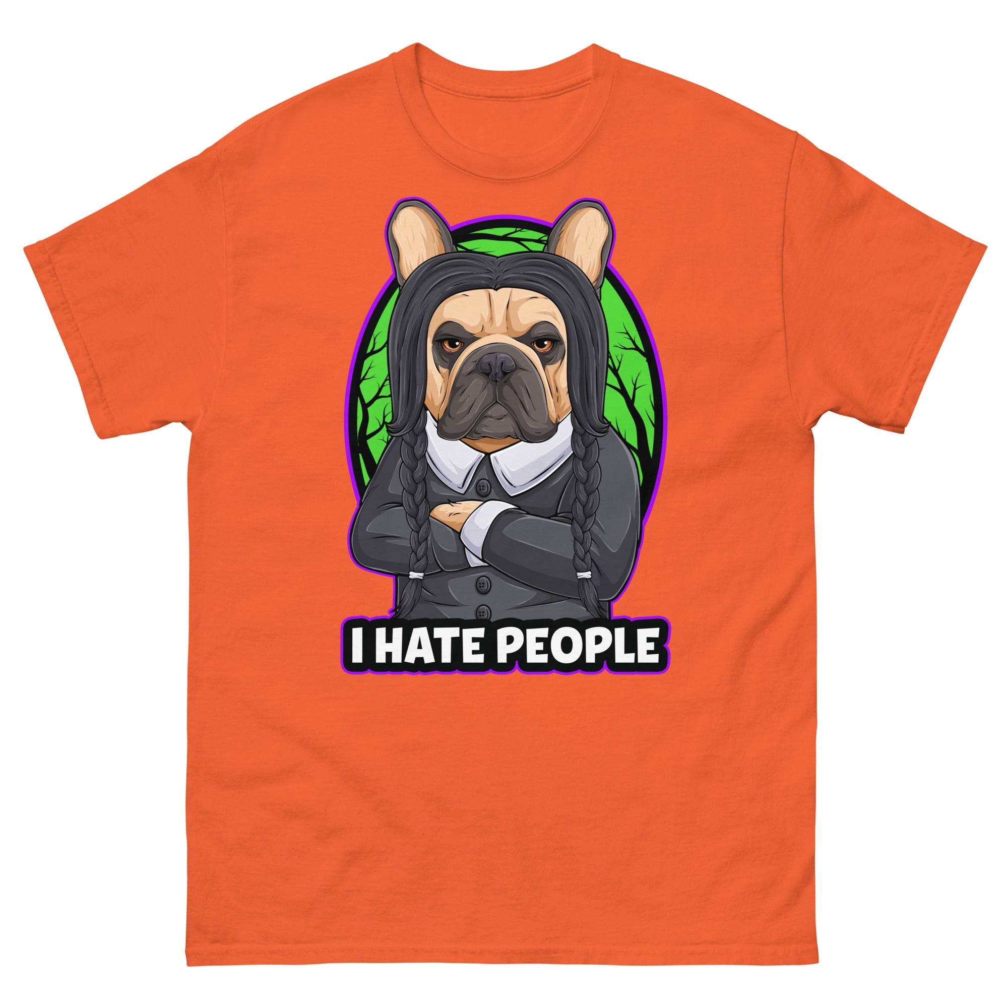 "I Hate People" Halloween Frenchie Unisex T-Shirt