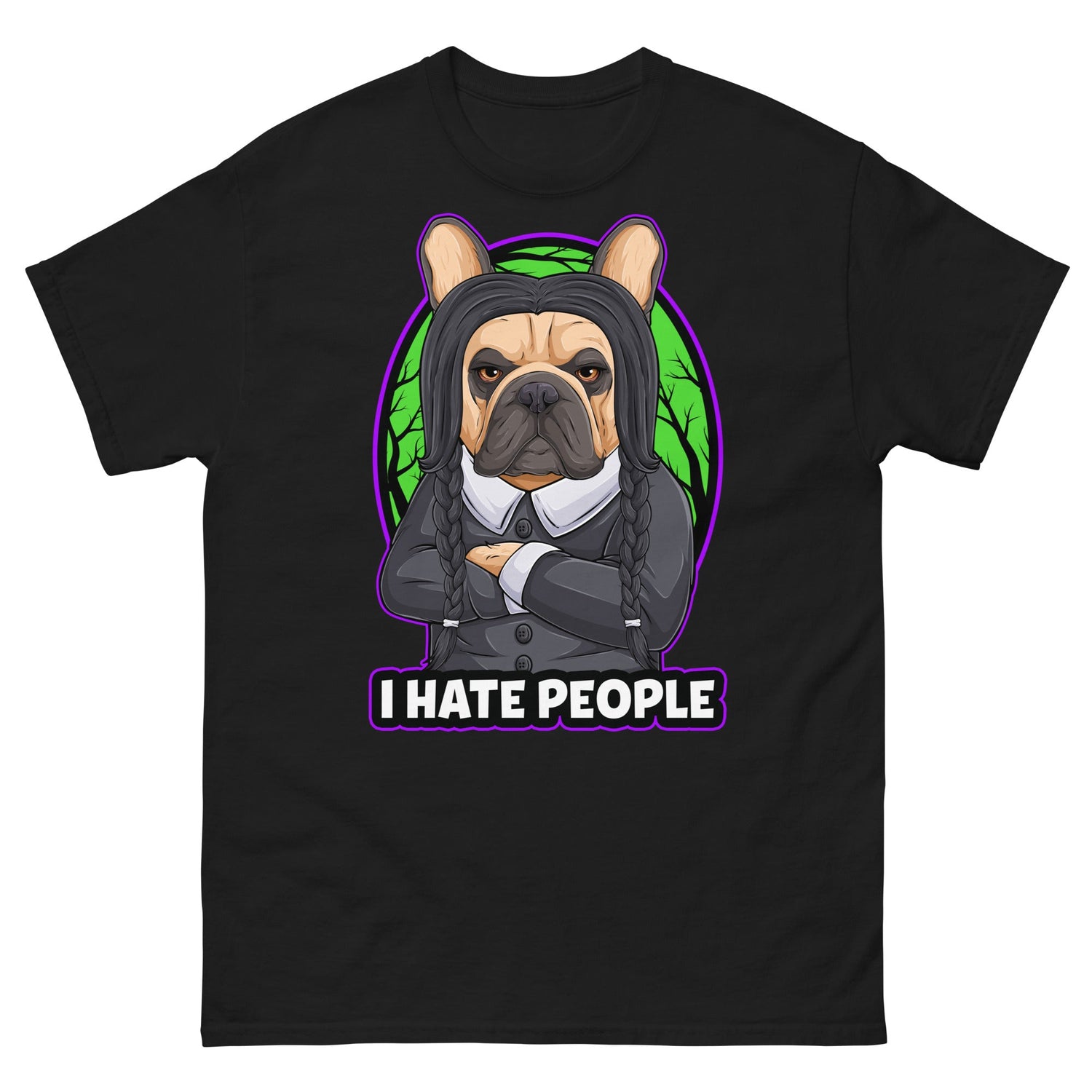 "I Hate People" Halloween Frenchie Unisex T-Shirt