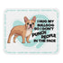 "I Hug My Bulldog" Mouse Pad | Fawn & White Colored French Bulldog