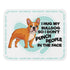 "I Hug My Bulldog" Mouse Pad | Red & White Colored French Bulldog