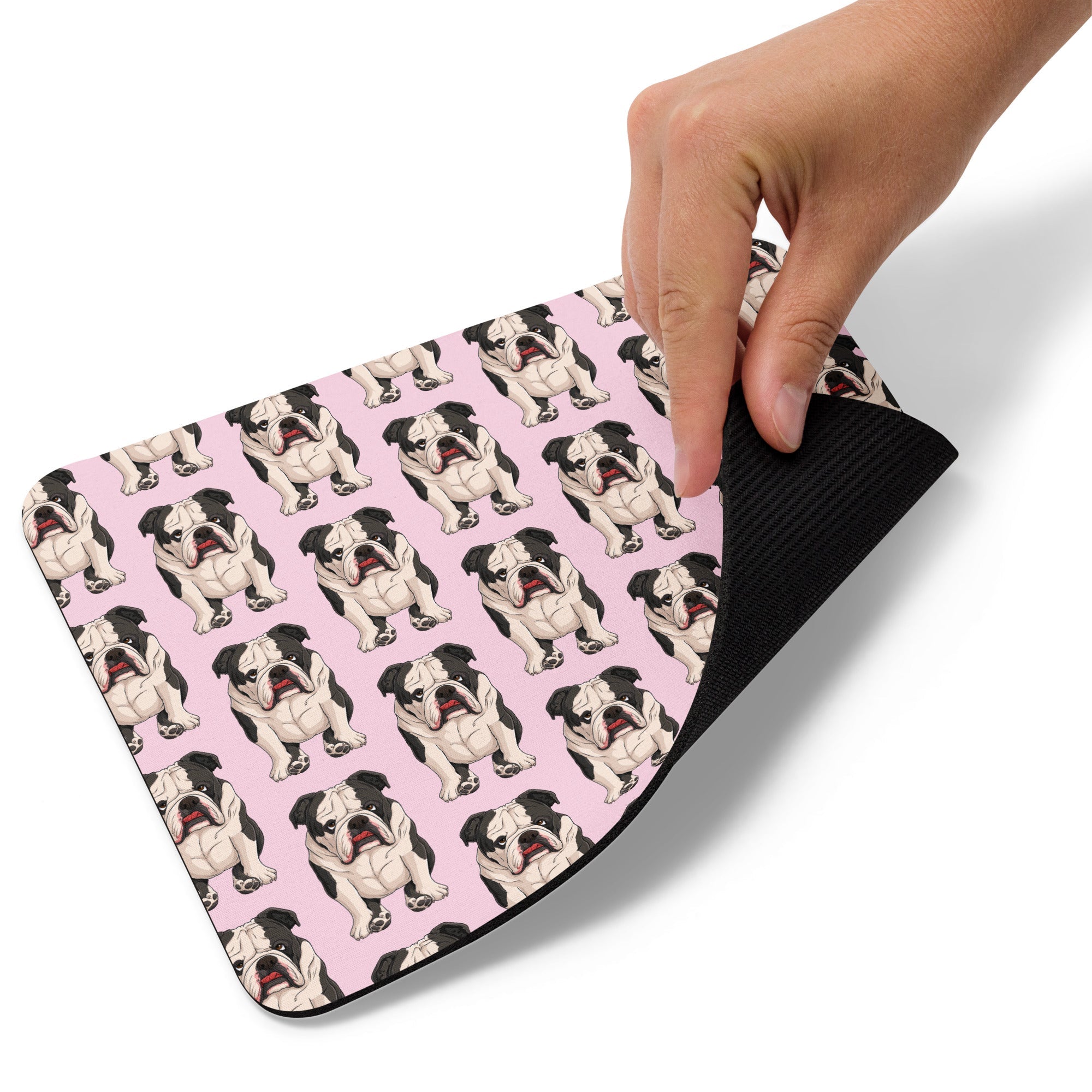 Lazy Bulldog Mouse Pad | B&W Colored