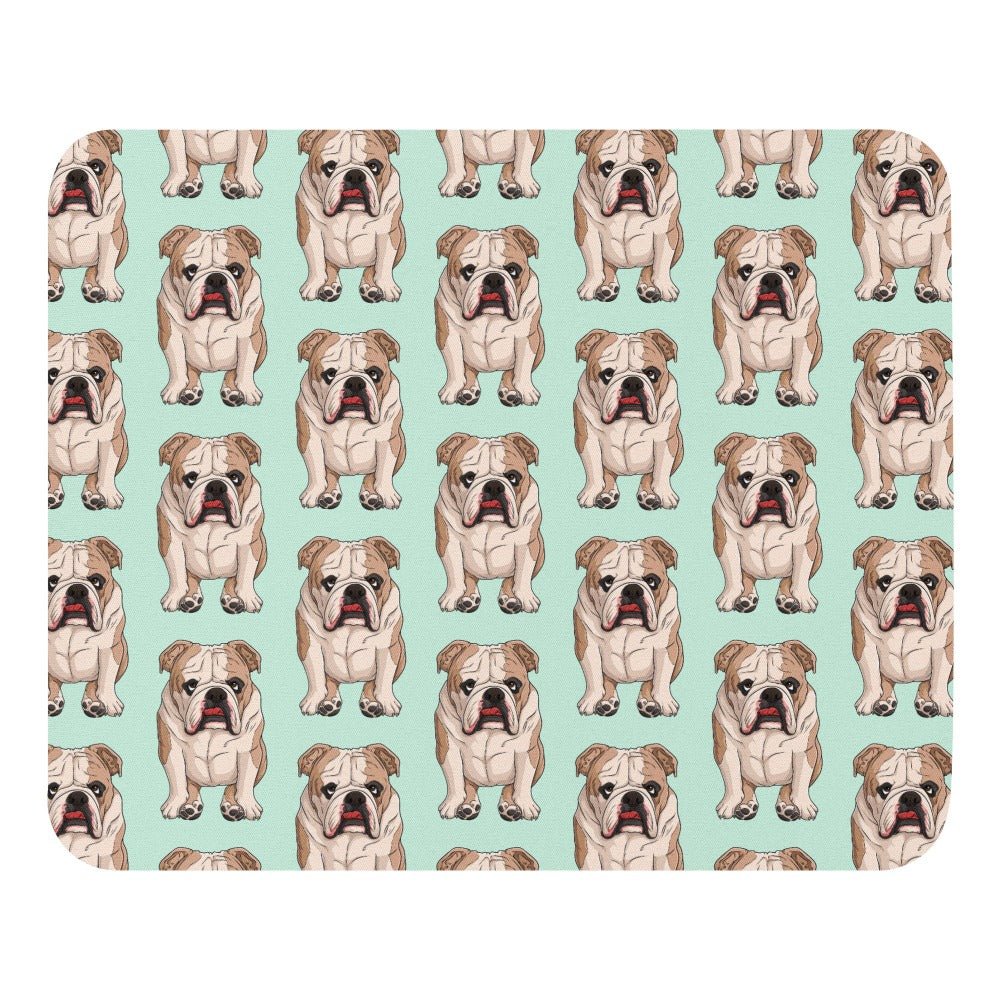 Lazy English Bulldog Mouse Pad | Fawn & White Colored