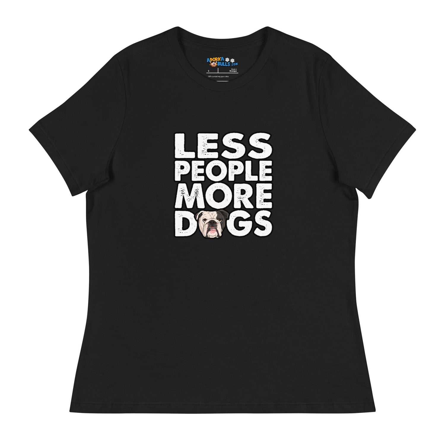 "Less People More Dogs" English Bulldog Women&