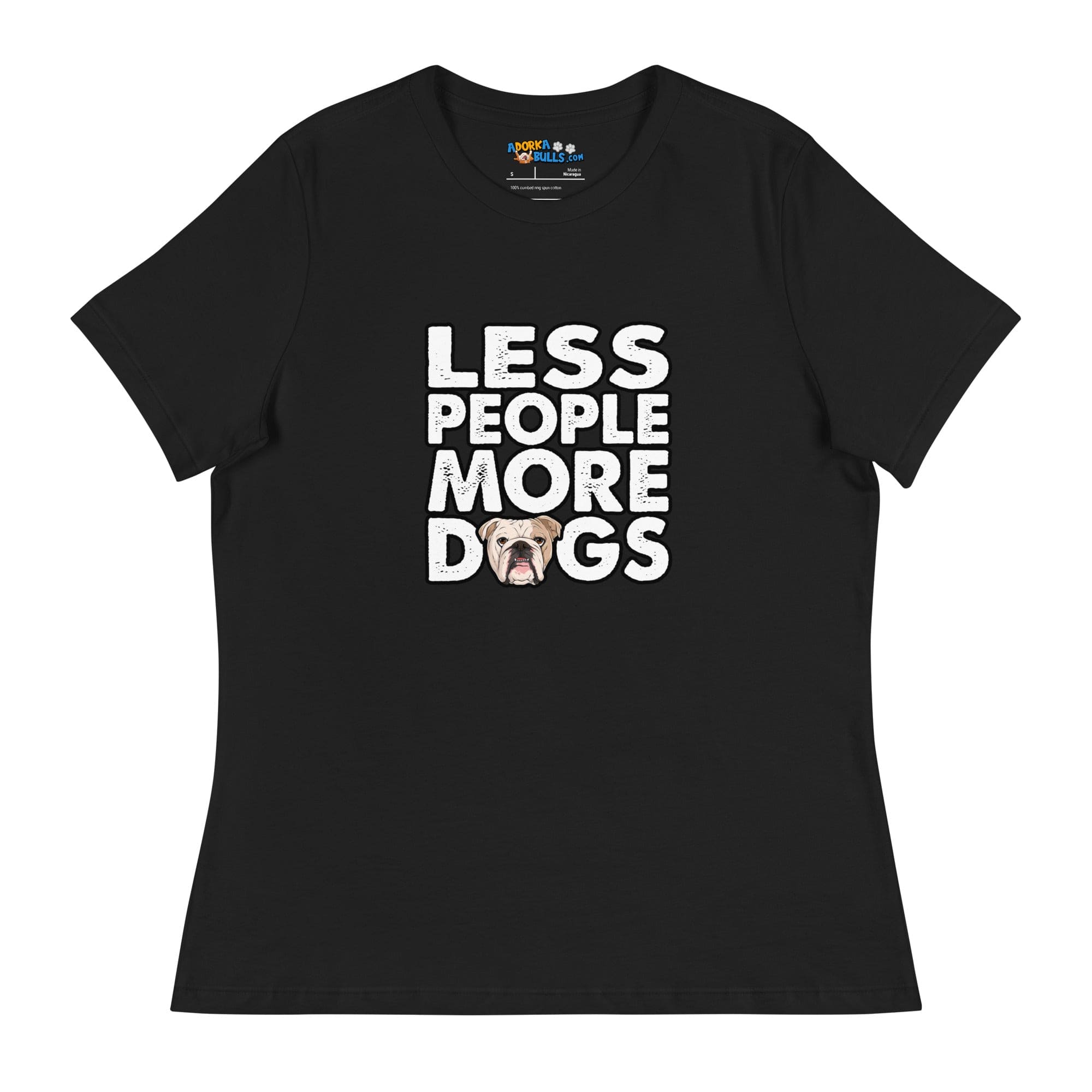 "Less People More Dogs" English Bulldog Women&