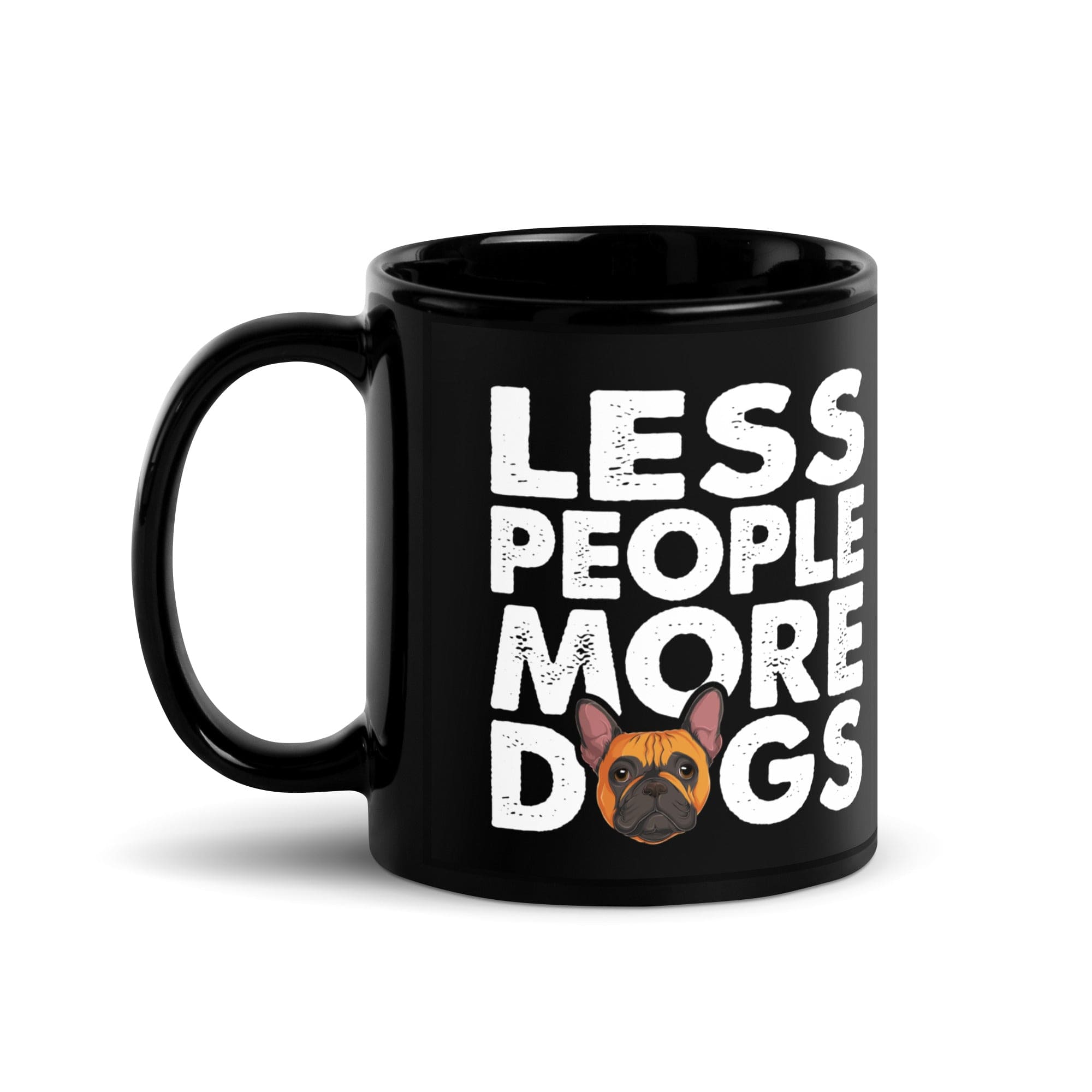 "Less People More Dogs" Frenchie Mug | Red & White Colored