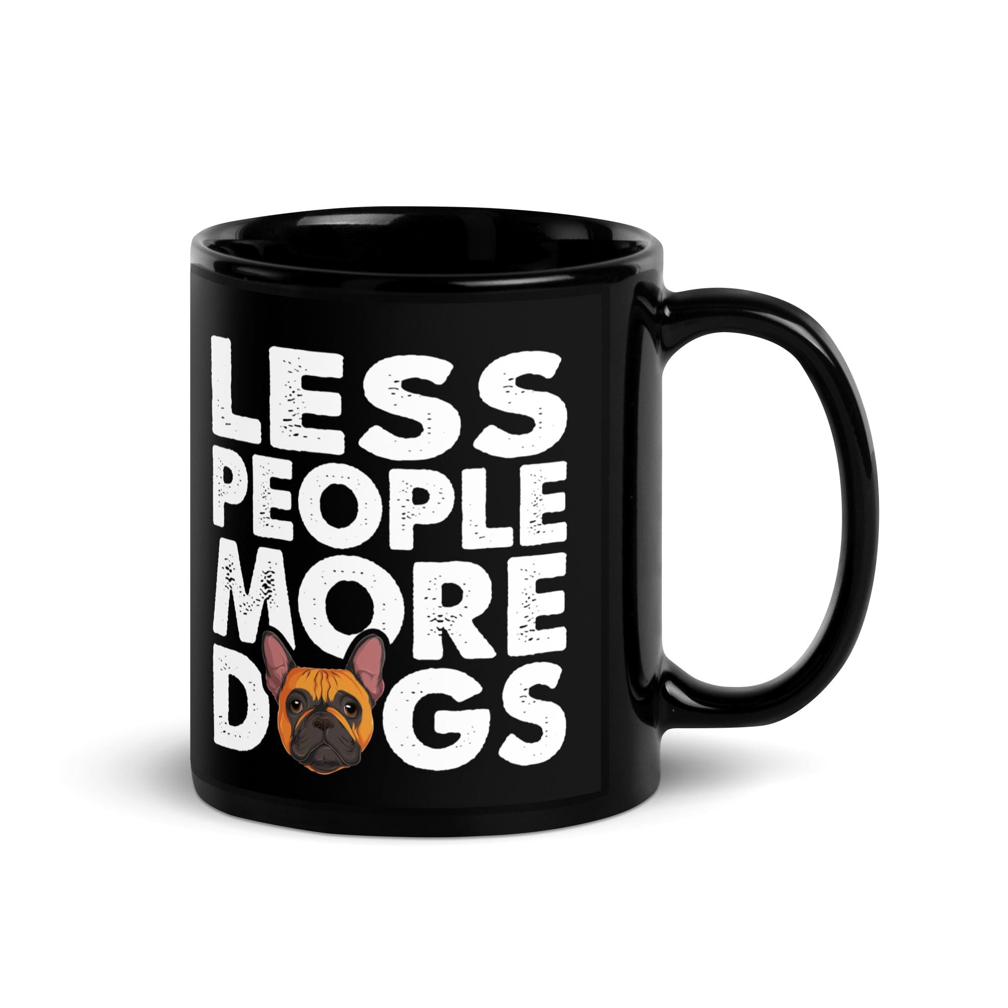 "Less People More Dogs" Frenchie Mug | Red & White Colored