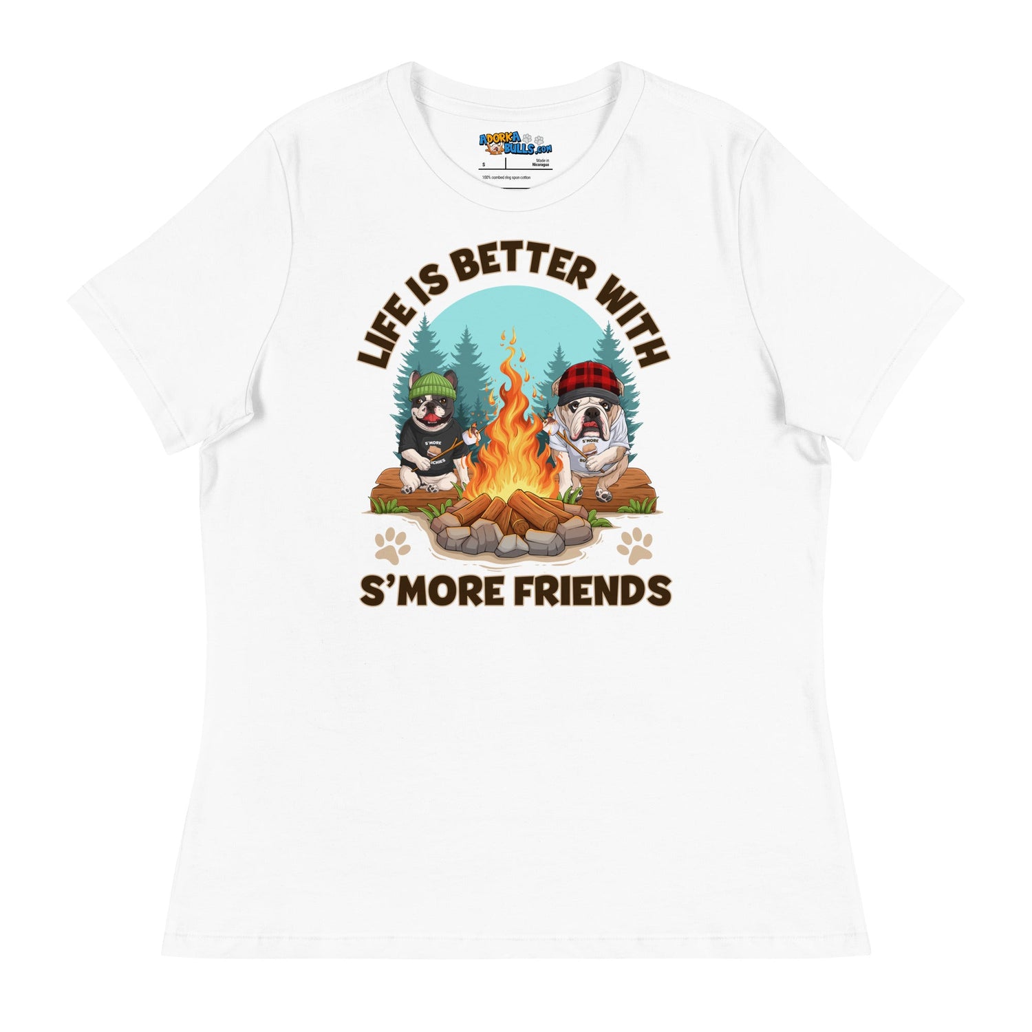 "Life Is Better with S’more Friends" – French & English Bulldog Campfire Women&