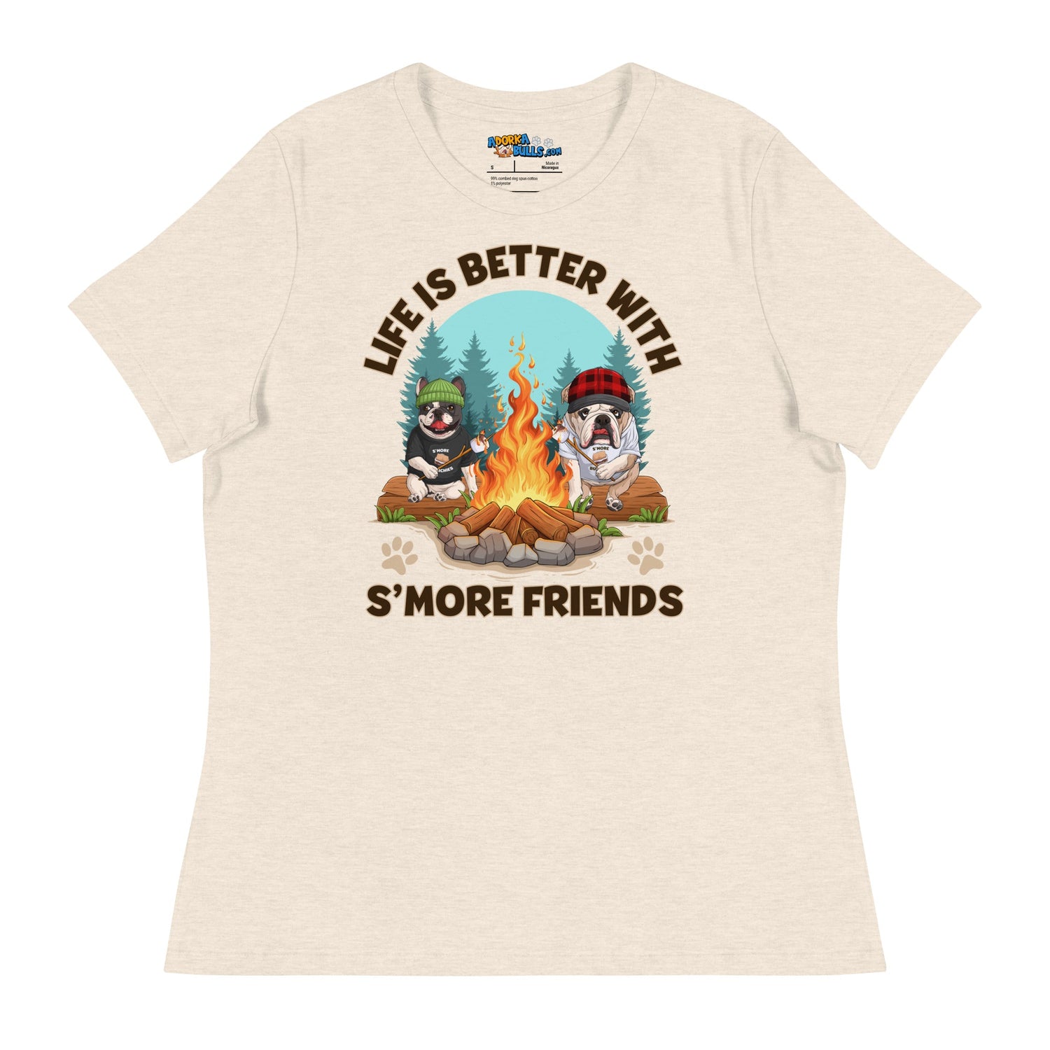 "Life Is Better with S’more Friends" – French & English Bulldog Campfire Women&