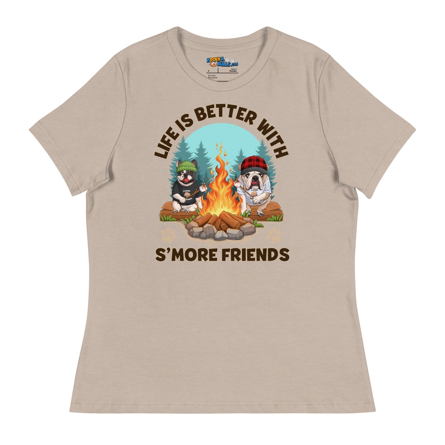 "Life Is Better with S’more Friends" – French & English Bulldog Campfire Women&