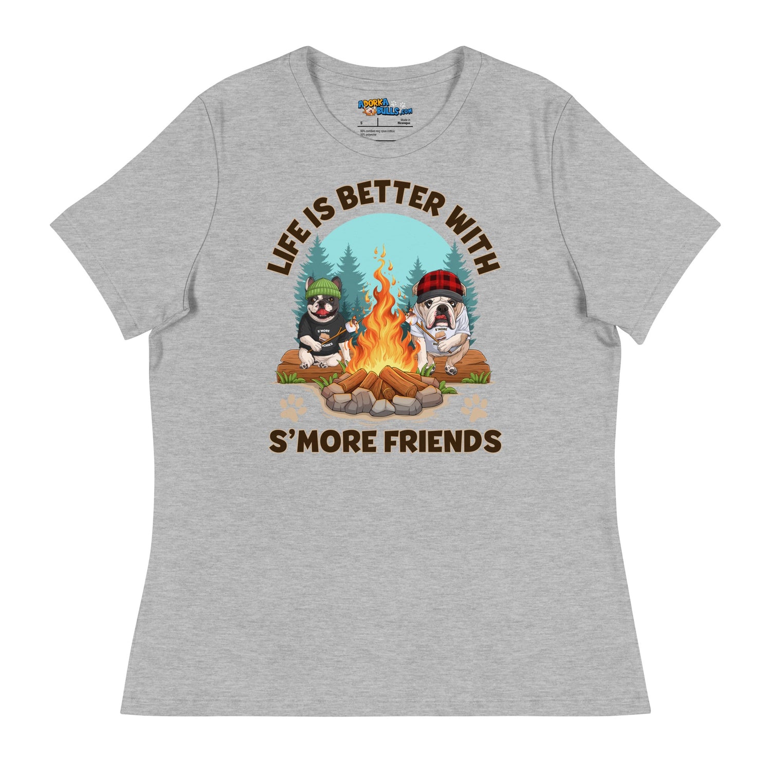 "Life Is Better with S’more Friends" – French & English Bulldog Campfire Women&