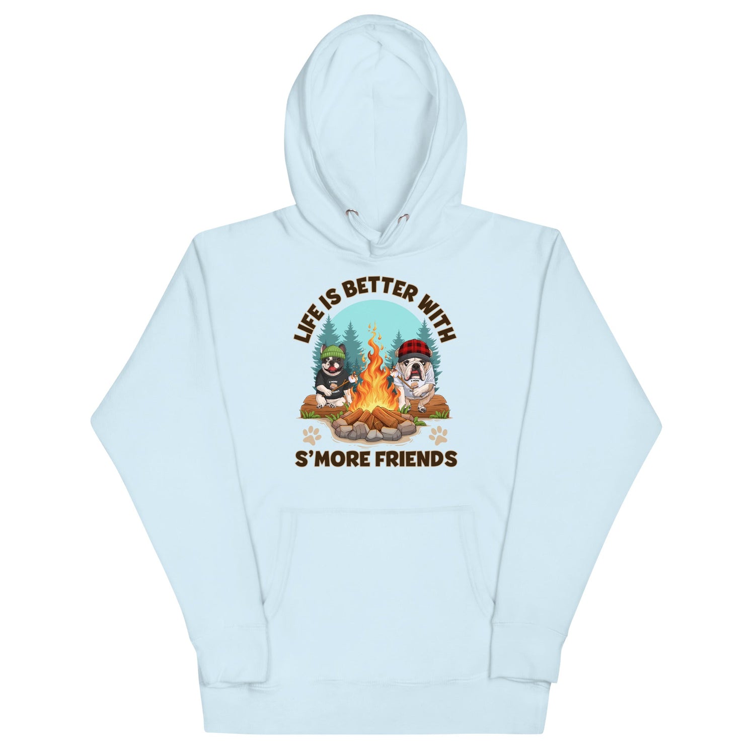 "Life Is Better With S’more Friends" French & English Bulldog Unisex Hoodie