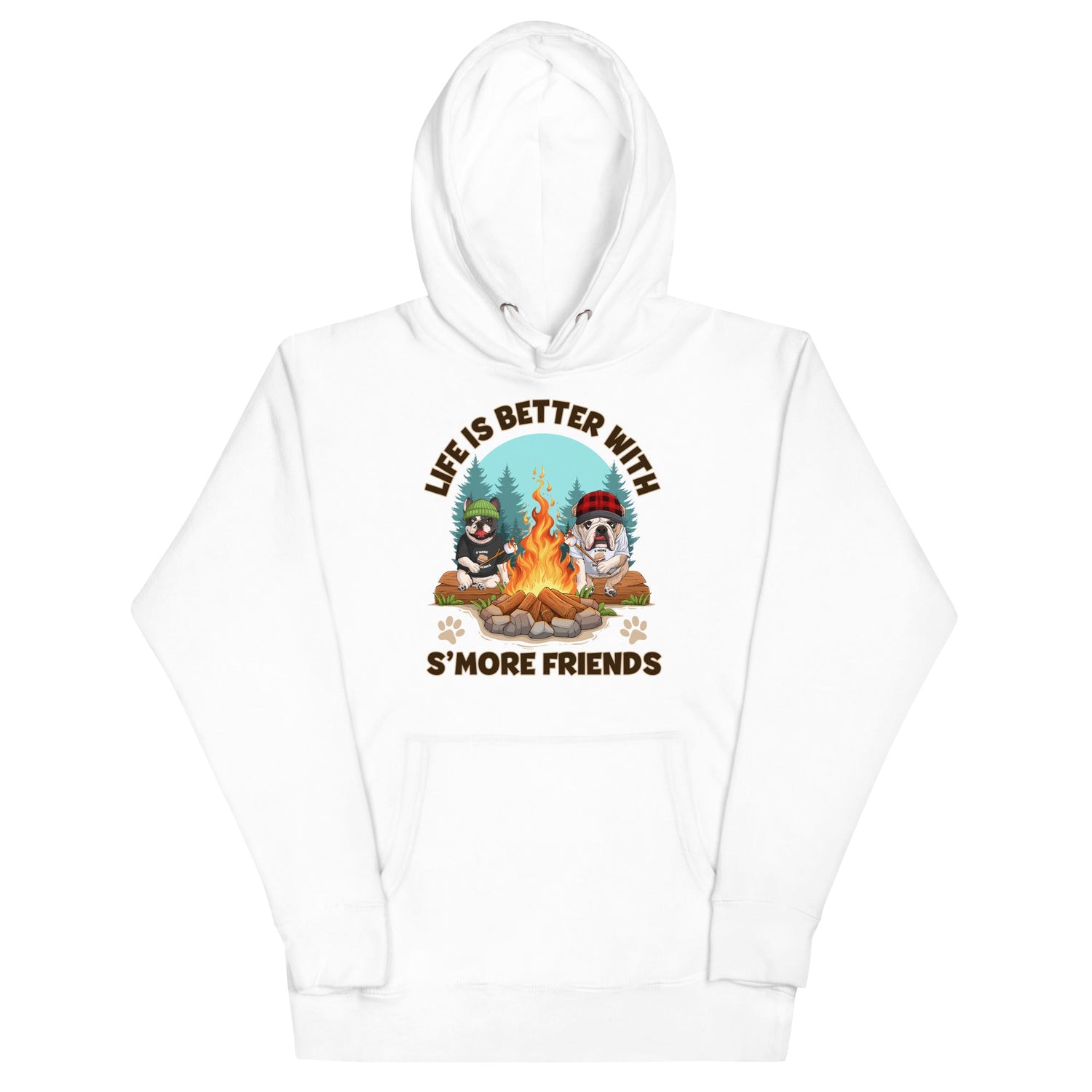 "Life Is Better With S’more Friends" French & English Bulldog Unisex Hoodie