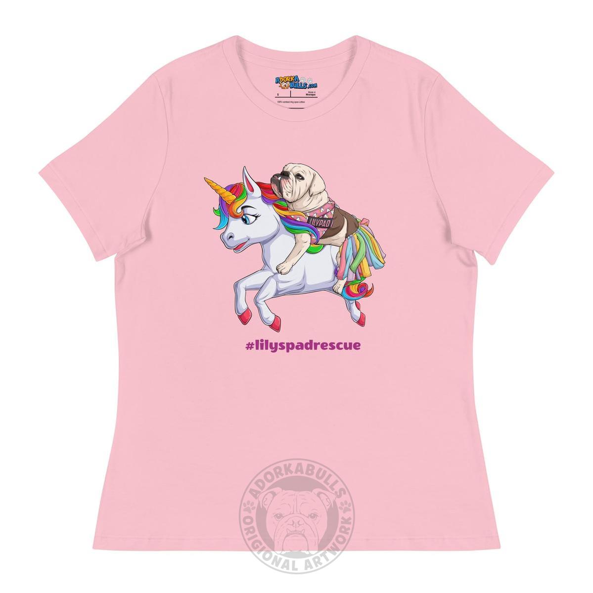 Lilypad Riding Rainbow Haired Unicorn Women&