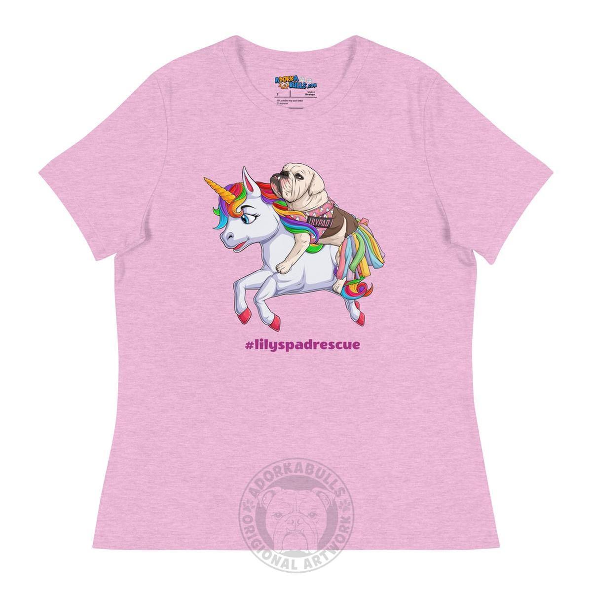 Lilypad Riding Rainbow Haired Unicorn Women&