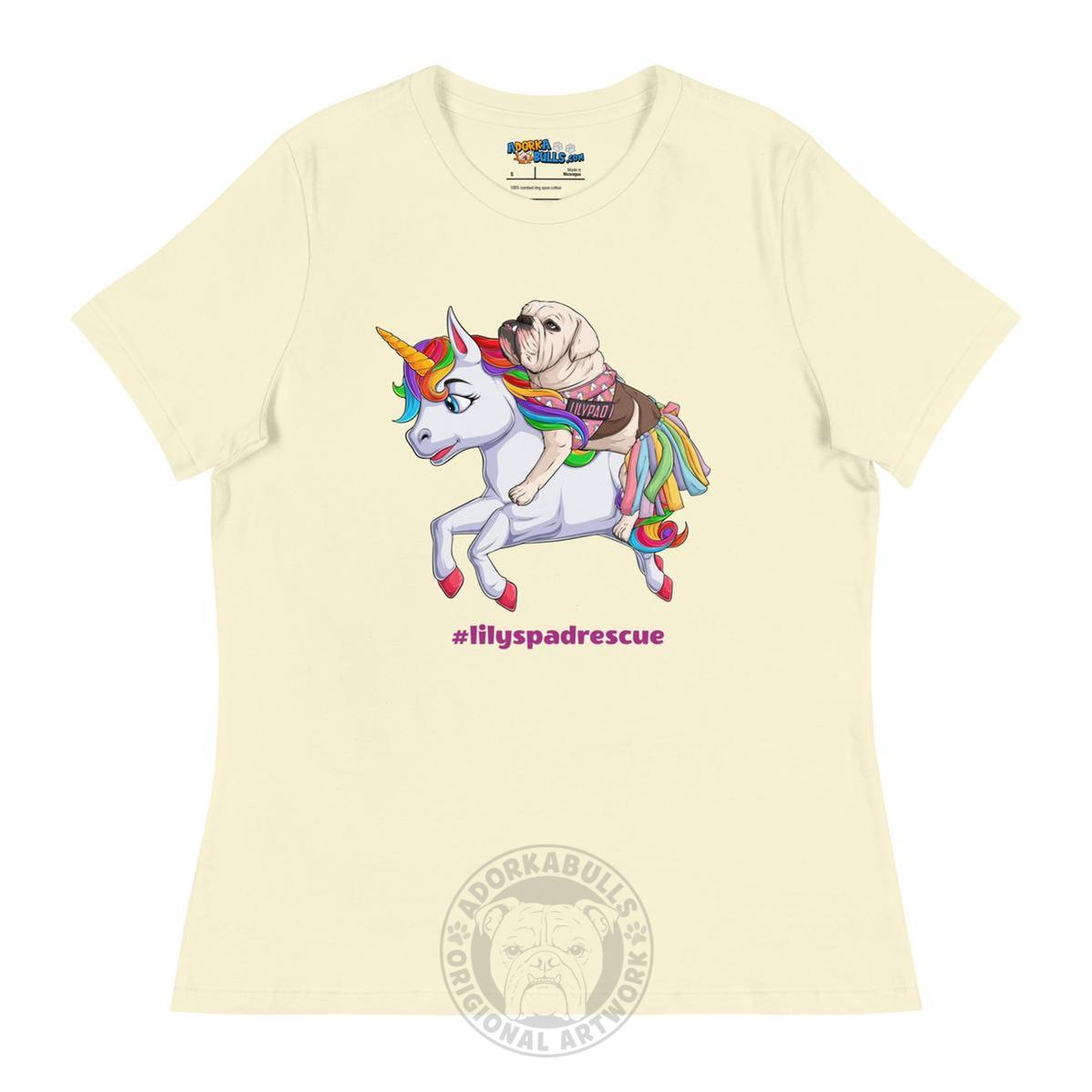 Lilypad Riding Rainbow Haired Unicorn Women&