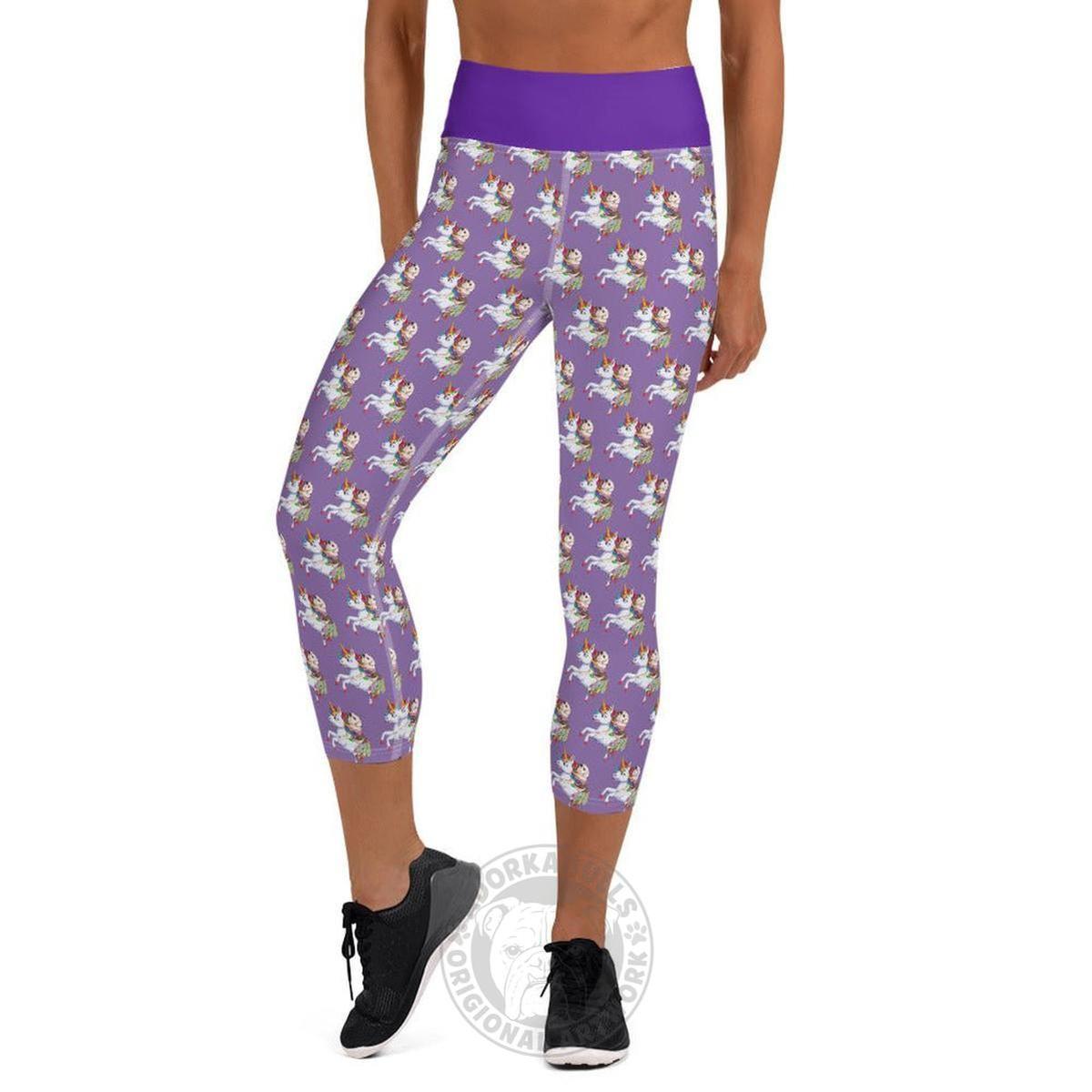 Lilypad Riding Unicorn Yoga Capri Leggings