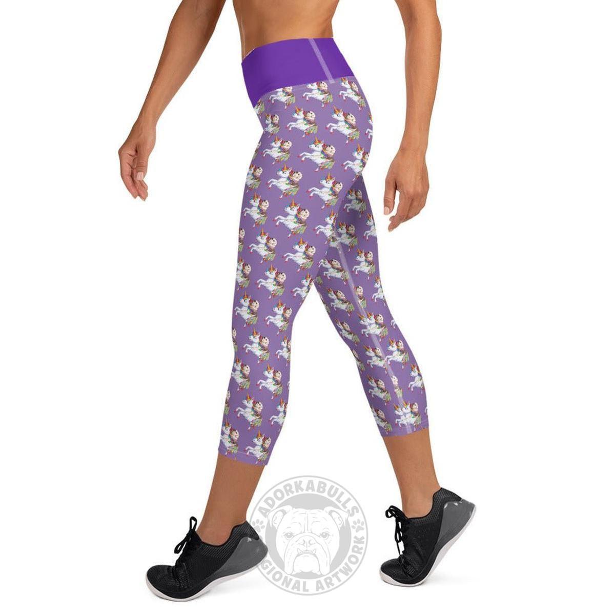 Lilypad Riding Unicorn Yoga Capri Leggings