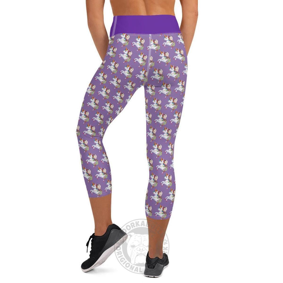 Lilypad Riding Unicorn Yoga Capri Leggings