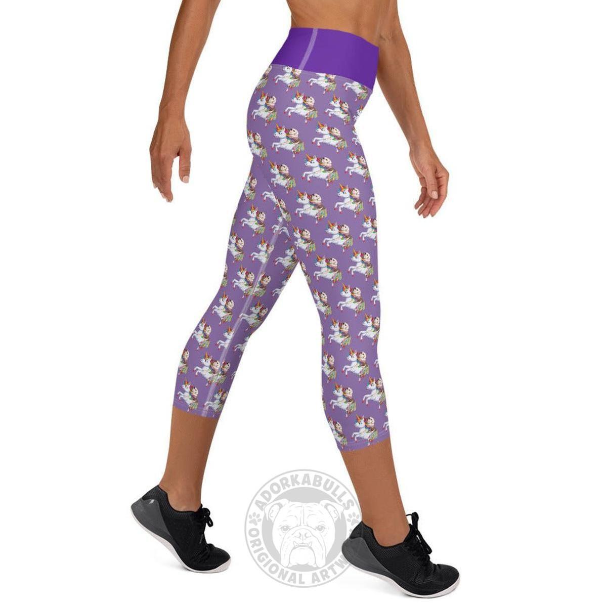 Lilypad Riding Unicorn Yoga Capri Leggings